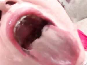 Gagging And Eye Watering Blowjob From A Cute Slut