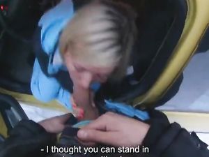 Ski Vacation Blowjob In The Car From A Cute Slut