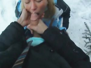 Ski Vacation Blowjob In The Car From A Cute Slut