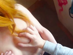Slutty Leather Skirt On A Dirty Dick Riding Redhead