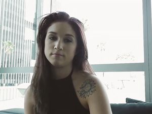 Cute Brunette Sucks Brother's Dick In Front Of The Camera