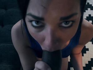 Stepsister Sucks Big Cock And Swallowing The Hot Cum